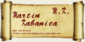 Martin Kabanica vizit kartica